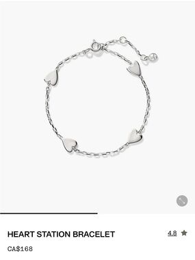 Mejuri Heart Station Bracelet in Sterling Silver
